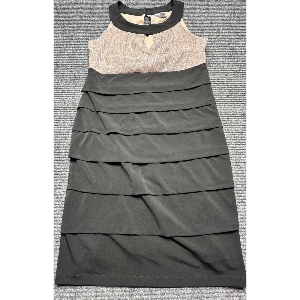 Sweet Storm Dress Womens Large Shimmer Tiered Sheath Sleeveless Party Formal